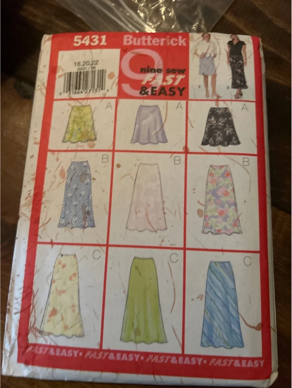 Butterick 5431 Fast & Easy Misses' Petite Skirt Sewing Pattern